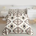 thumbnail image 2 of Homewish Boho Aztec Bedding Comforter Set,Retro Geometric Triangle Twin Comforter Sets,Beige Black Brown Bedding Set For Girl Boy,Ultra Soft Home Decor Reversible,2-Piece, 2 of 8
