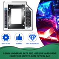 thumbnail image 2 of 9.5mm Universal Aluminum SATA Second HDD SSD Hard Drive Caddy With 4 Screws For CD/DVD-ROM Optical Bay Adapter, 2 of 10