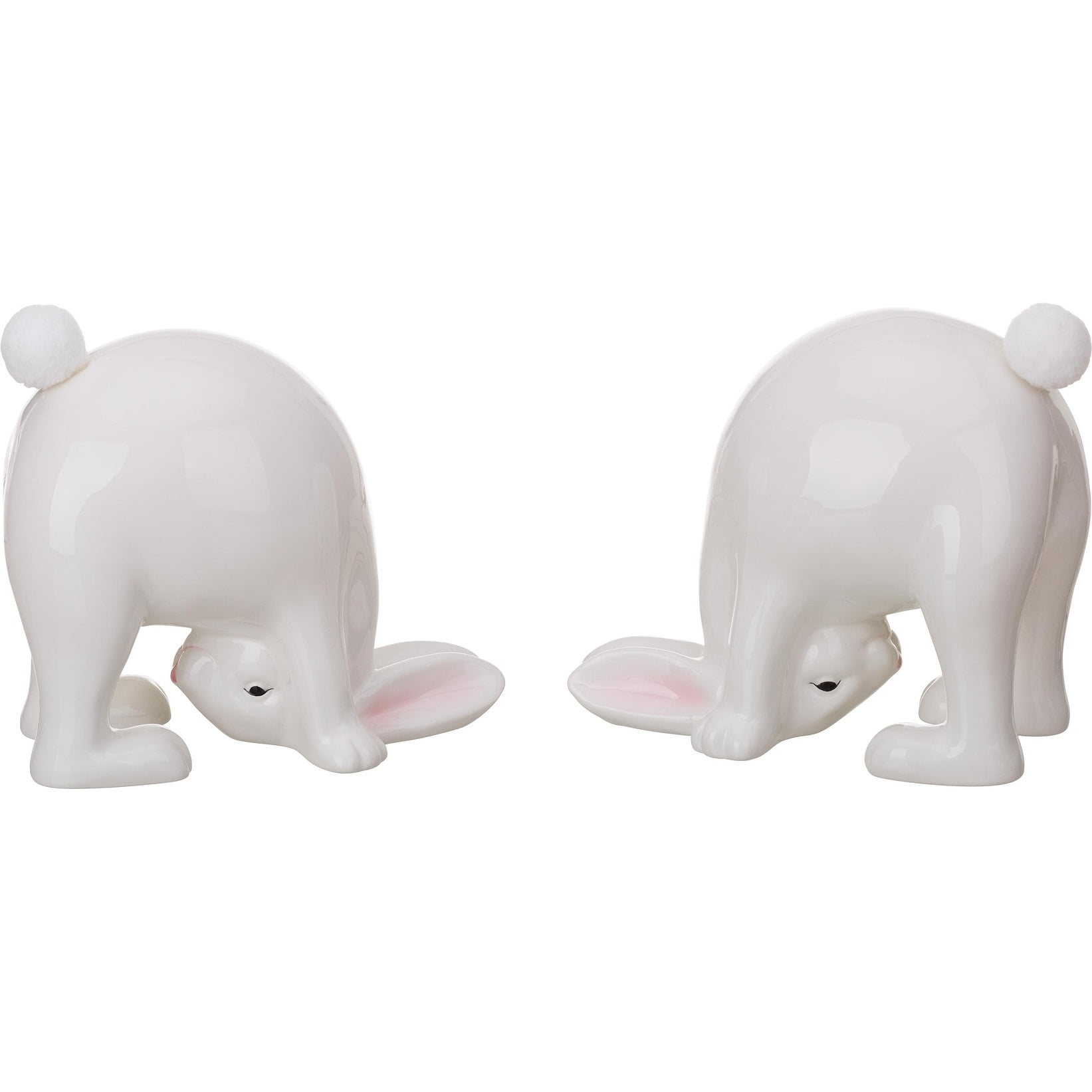 Transpac Dolomite Pompom Tail Bunny Bookends Set of 2 Transpac Dolomite Pompom Tail Bunny Bookends Set of 2