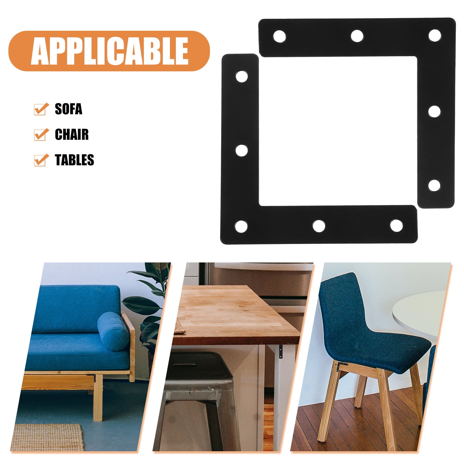 Raindrops 15pcs Heavy Duty L-Shaped Metal Brackets 90 Degree Corner Braces for Wood Furniture, Shelves, Cabinets, Desk, Table, Chair Connectors