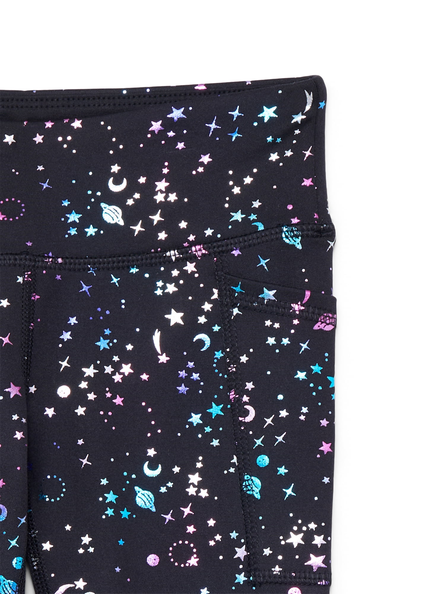 Athletic Works Girls Active Foil Print Leggings, 2-Pack, Sizes 4-18