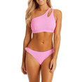 thumbnail image 4 of Jessica Simpson Womens One-Shoulder Swim Top Lip Gloss S New, 4 of 4