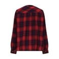 thumbnail image 6 of Flannel Shirt Women Button Front V-Neck Pullover Plaid Shirts Christmas Casual Long Sleeve Fall Flannels Tops, 6 of 8