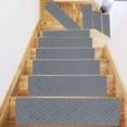 thumbnail image 5 of 10-Pack Non-Slip Stair Treads | 21.6"x7.4" Indoor Carpet Runners | Self-Adhesive & Washable | Dark Gray/Brown Polyester | Pet & Kid Safe | 55x19cm Each, 5 of 7