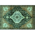 thumbnail image 1 of Ahgly Company Machine Washable Indoor Rectangle Persian Turquoise Blue Traditional Area Rugs, 7' x 10', 1 of 4