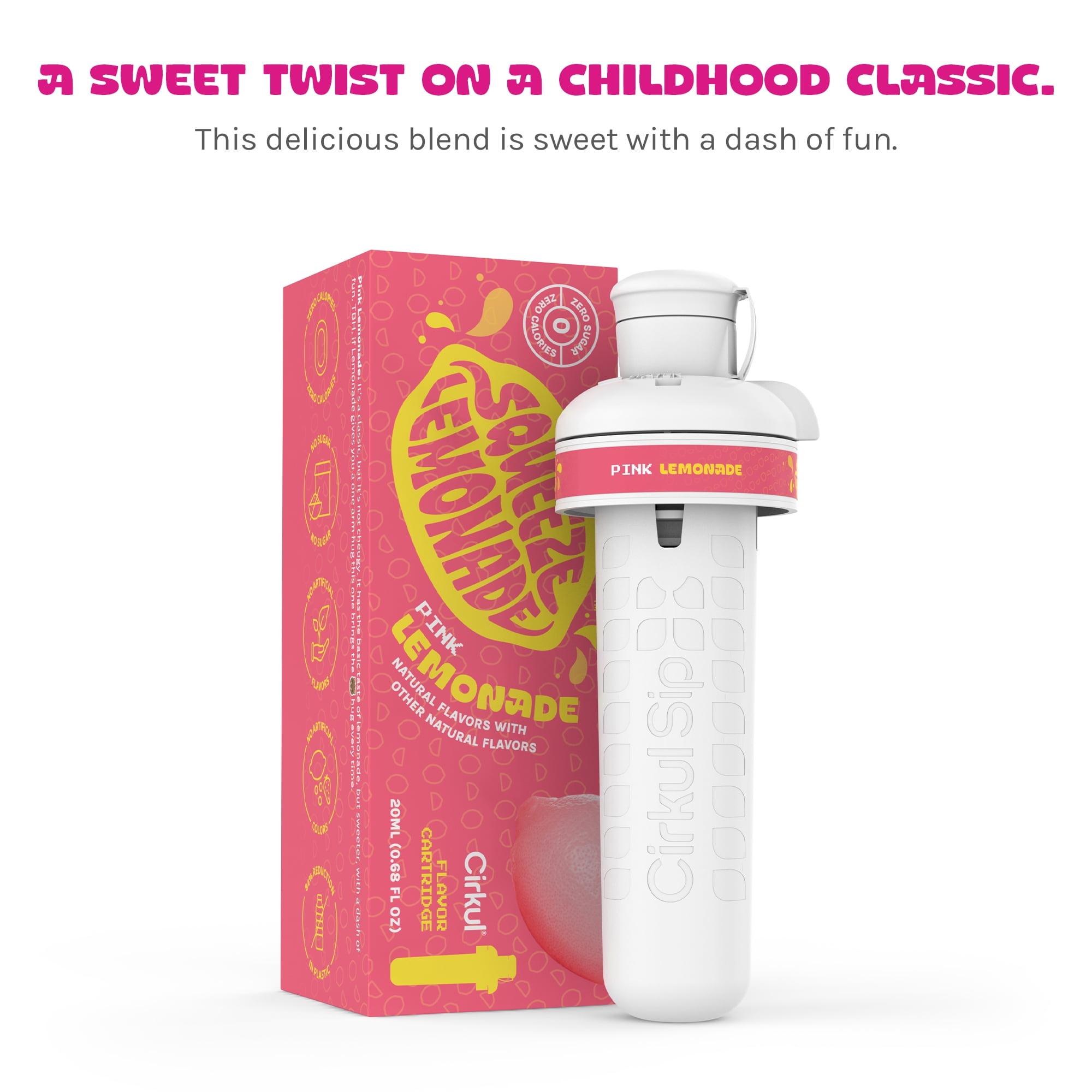 Cirkul Squeeze Pink Lemonade Flavor Cartridge, Drink Mix, 1-Pack 