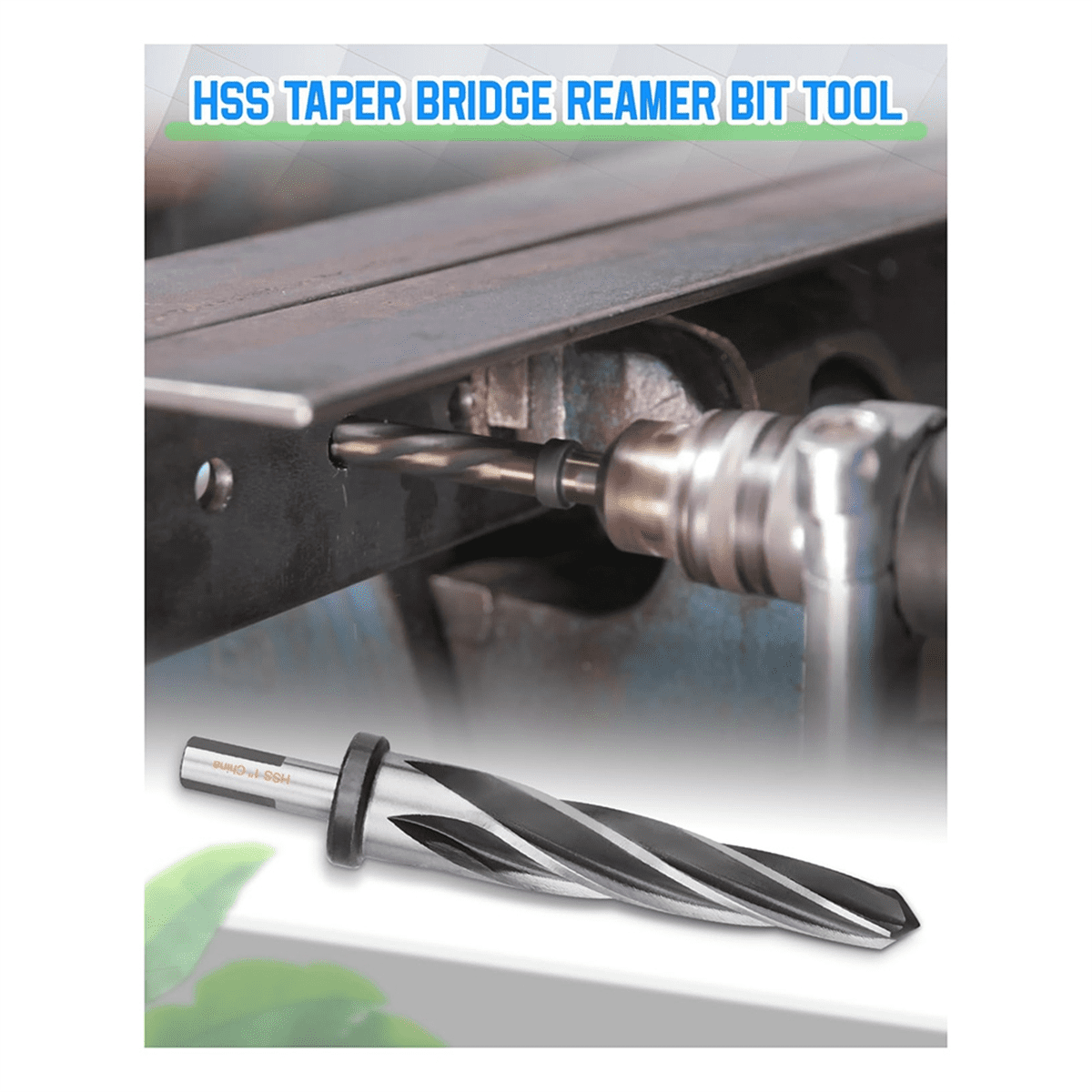 1In Drill Bridge/Construction Reamer Bit with 1/2In Non-Slip Shank M2 HSS Taper Chucking Reamer Bit Tool for Steel Metal