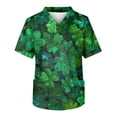 thumbnail image 6 of Fgvctg St. Patrick's Day Mens Scrubs Casual Short Sleeve Cute Shamrock Printed Scrubs Tops Plus Size V Neck Working Shirts Scrub Workwear Nursing Uniform Medical T Shirts with Pockets Green M, 6 of 6