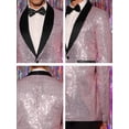 thumbnail image 6 of INSPIRE CHIC Men's Sequin Sport Coats Shawl Lapel One Button Wedding Shiny Blazer M Pink, 6 of 7