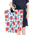 thumbnail image 4 of Yayeee Freestanding Laundry Hamper with Handle Collapsible Large Storage Basket for Clothes, Playful Strawberries, 4 of 7