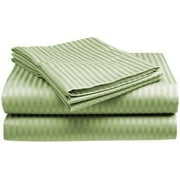 Ruthy's Textile 4 Piece 400 Thread Count 100% Cotton Sateen Dobby Stripe Sheet Set King, Sage