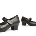 thumbnail image 5 of Dream Pairs Womens Low Block Heel Mary Janes Pump Shoes Arch Support Round Toe Slip On Dress Work Wedding Shoes BROWN Size 8, 5 of 8