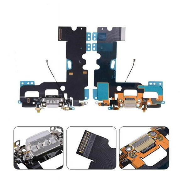 GSA Charging Port with Flex Cable and Mic for iPhone 7 (4.7") (HiQ) - White