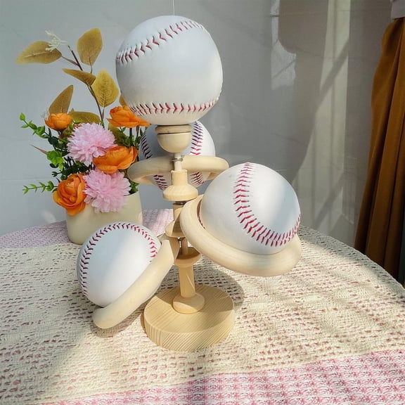Baseball Stand Holders, Balls Display Bat Wooden Stand Holder Display Centerpieces Tables for Baseball Sports Lover, Wooden Base Ball Stand Display Holder, Baseball Holders for Balls Display