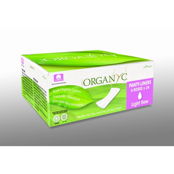 Organyc 100 Certified Organic Cotton Panty Liners, Light, Folded, 144