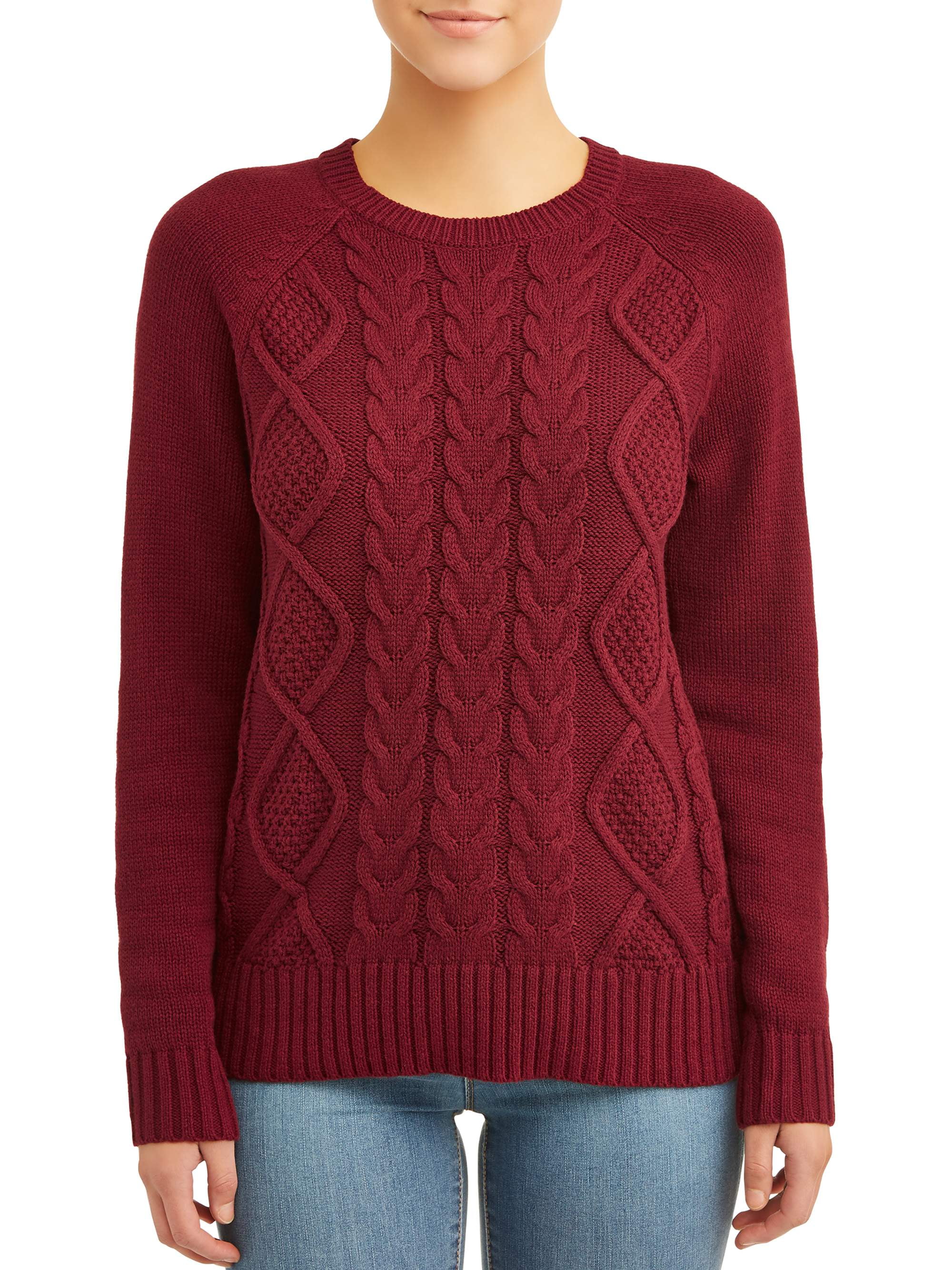 Jillian Nicole Women's Cableknit Sweater - Walmart.com