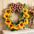 thumbnail image 6 of Bcylexb Sunflower Wreaths for Front Door, 17.7" Summer Floral Door Wreaths Outdoor Hanging Greenery Wreaths for Fence Porch Farmhouse Decor, 6 of 8
