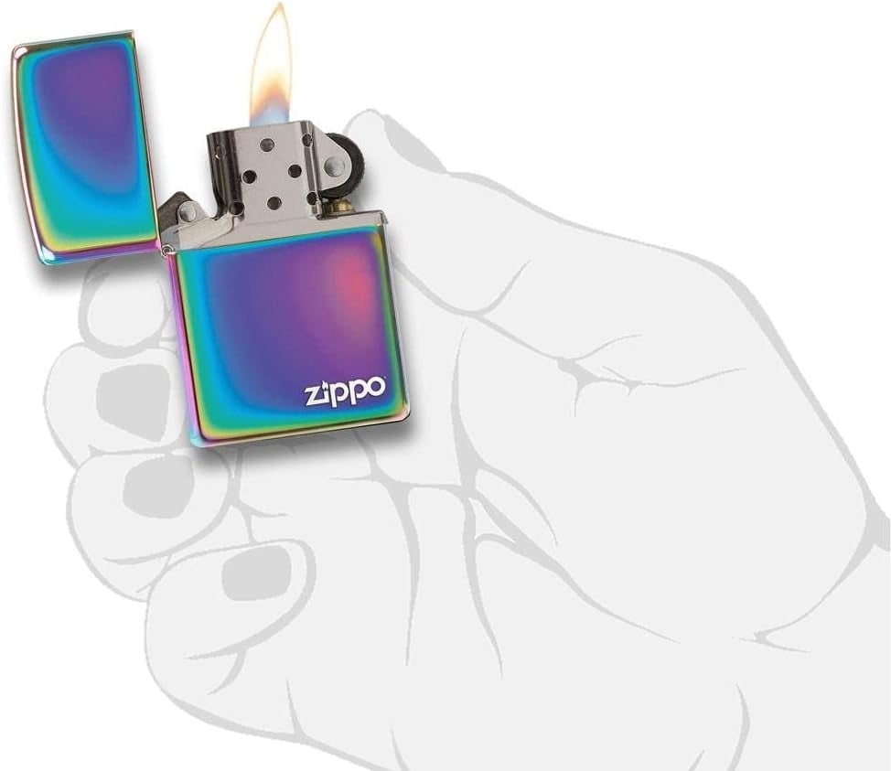 Zippo Lighter - Personalized Custom Message Engrave on Classic with Zippo Logo Windproof Lighter (Spectrum 151ZL)