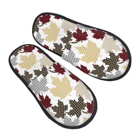 

JUNZAN colorful Maple Slippers for Women House Shoes Non Slip Indoor/Outdoor Pineapple And Cactus Designs-Large