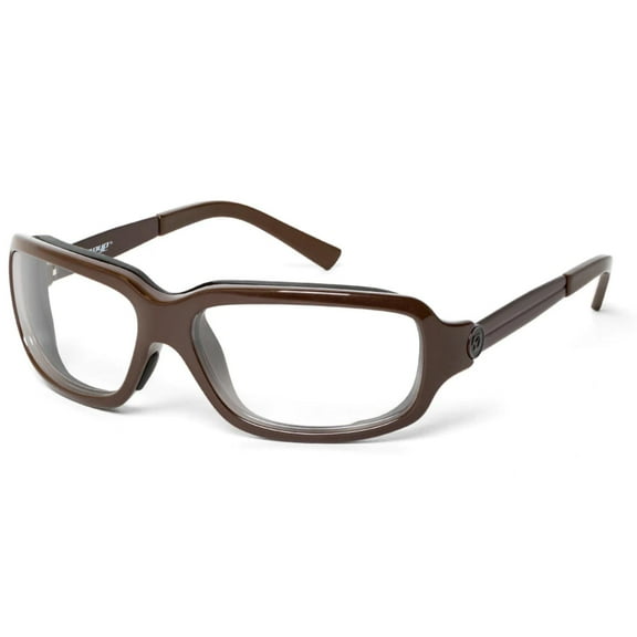 Tahoe Wind Blocking Padded Foam Sunglasses for Outdoors, 100% UVA + UVB Protection, Milk Chocolate Frame/Clear lens