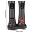 thumbnail image 2 of Juego de Molinillos Eléctricos para Sal y Pimienta - Recargable por USB - Estilo Moderno Duradero - Grano Ajustable con Luz LED, Muelas Automáticas Rellenables para Pimienta Negra y Sal Marina, 2 of 8