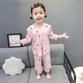thumbnail image 2 of Ensemble de Pyjama pour Tout-Petites Filles, Haut à Col Rond à Enfiler à Imprimé Fraises, Ensemble de Pyjama Décontracté pour Filles, Pyjama pour Garçons 3T 4T, 2 of 6