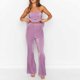 thumbnail image 2 of Slim Fit Mujer Bra Top Pantalones largos Color sólido Ladies Strapless Top Pant 2 piezas FLhrweasw Nuevo, 2 of 9