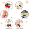 thumbnail image 3 of Happon 2 Pcs Car Mirror Accessories,Cute Strawberry Car Hanging Ornament for Car Rearview Mirror Decor Crochet Car Mirror Hanging Charms Accessories Flower Hand Knitted Strawberry Car Decor for Women, 3 of 8
