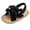 Black, variant on Xfvqtps Infant Baby Girls Summer Sandals Bowknot Crib Shoes Flower Slingback Hook and Loop Straps Flats First Walker Shoes