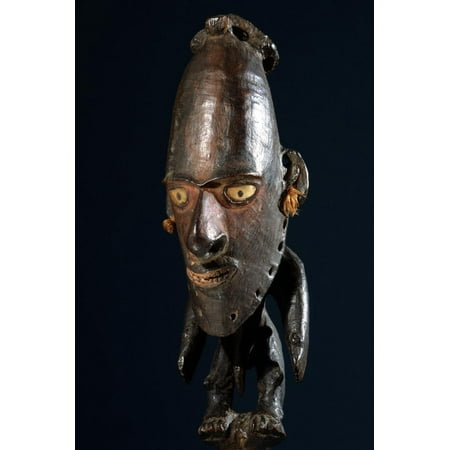 Art Deco Figural - Figural stopper from a Biwat flute, Yuat River, Sepik region, Papua New Guinea, 20th century Print Wall Art By Werner Forman