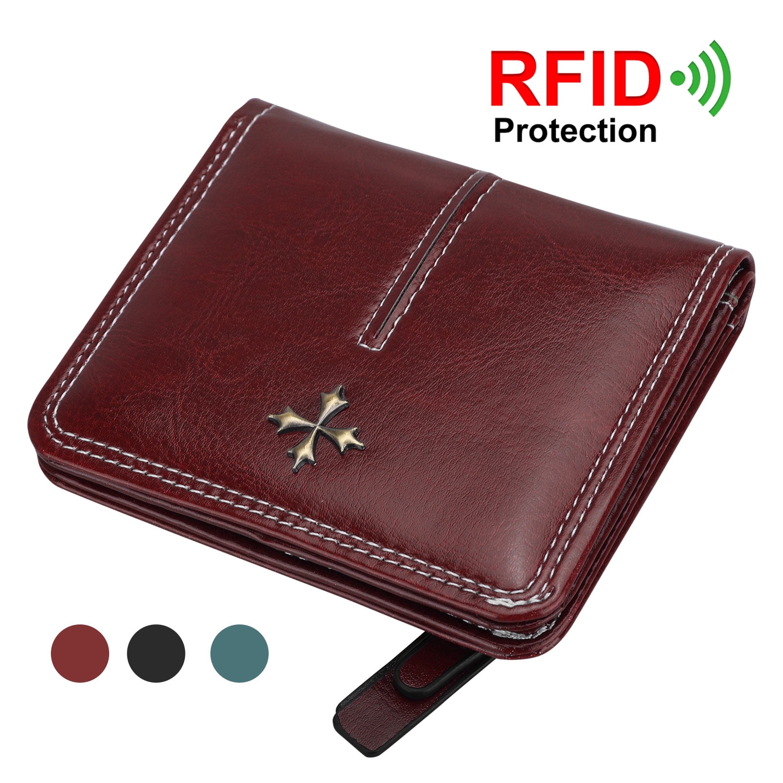 EEEkit Women Leather Wallet RFID Blocking Small Zipper Pocket Wallet Card Case Purse,Purse