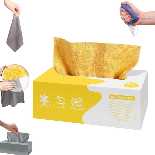 Pull-Out Cleaning Cloths,Microfiber Cleaning Cloth,Reusable Clean Rags,Super Absorbent Microfiber Cleaning Cloth in Box for Kitchen,Thickened Lint-Free Cleaning Rag for Glass Kitchen Car Home