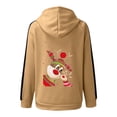 thumbnail image 4 of Sudadera para mujer Sudaderas de gran tamaño Casual Manga larga Bolsillo Suelto Navidad Impreso Cremallera Medio y largo Tops Blusa con capucha Odeerbi ODB-5, 4 of 6