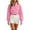 Pink, variant on Gytharion Women's Plus Size Cropped Half-zip Sweatshirts Stand Collar Solid Color Soft Cozy Fashion Athleisure Pullover Tops Comfortable Basic Pullover Sweatshirts