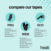 Heali PRO Kinesiology Tape, 20 Pre-Cut Strips, Synthetic Silk, Menthol, Blue, Pack of 1