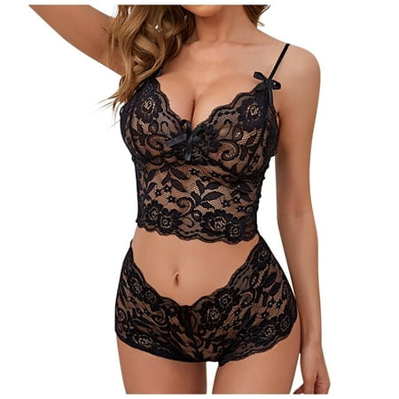Yuhangmm YJC0530 2021 Style Sexy Lace Two Piece Lace Women Lingerie Bra Underwear Sets Peignoir Nightgown Negligee