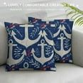 thumbnail image 3 of Nawypu  Anchor Decorative Pillow Cover for Couch Nautical Decor Square Cushion Case Sofa Home Decorations Dark Blue, 3 of 5