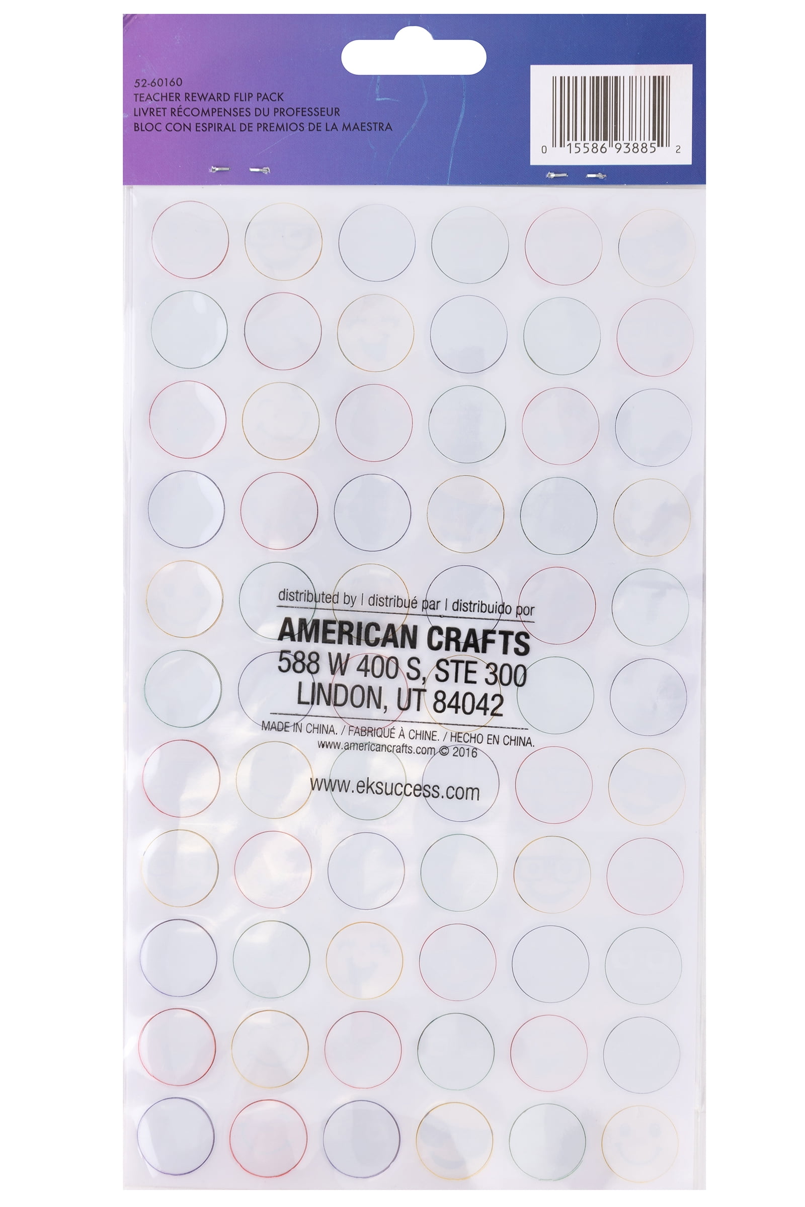Sticko Solid Multicolor Teacher Reward Sticker Flip Foil Pack, 259 Pieces
