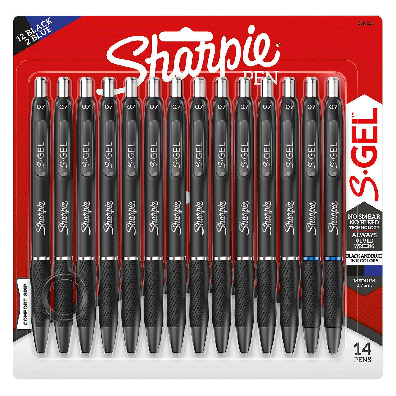 Sharpie, Gel Pens, Medium Point (0.7 mm), Assorted Colors, 14 Count