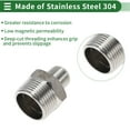 thumbnail image 3 of Unique Bargains 304 Stainless Steel Pipe Fittings 1" x 1/2"BSPT Nipple Reducer Straight Connector  2 Pcs, 3 of 7