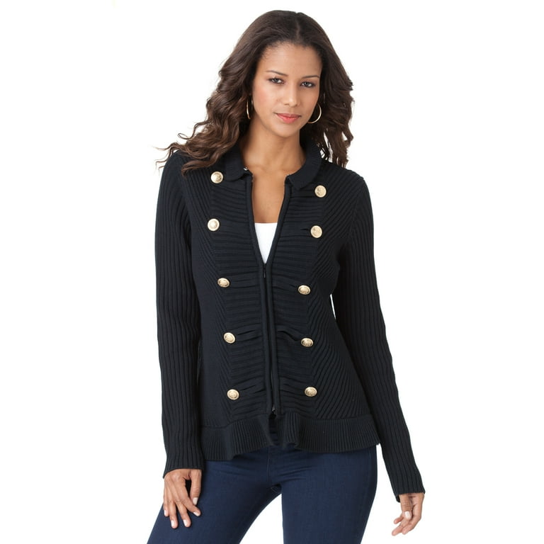 Military cardigan sweater clearance