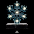thumbnail image 5 of Northlight LED Lighted Glittered Snowflake Christmas Stocking Holder - 6.5" - Blue, 5 of 9
