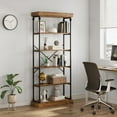 thumbnail image 1 of 6-Tier Roman Column Bookshelf | Vintage Glam Bookcase for Living Room & Office, 1 of 7