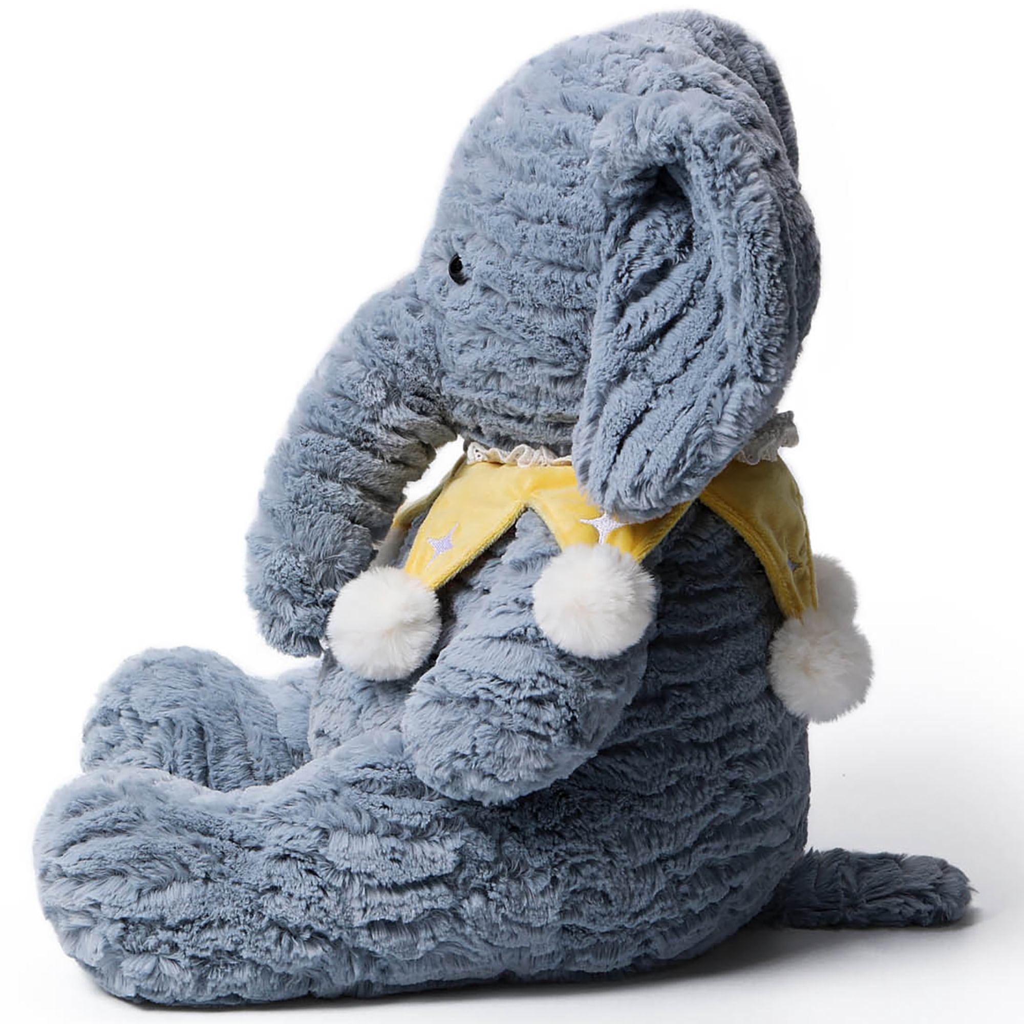 McHugs: Forest Series - Starry Denim Elephant - 9.8" Grey & Yellow Stuffed Animal Plush, Soft Weighted Cuddle Toy, Comfort Companion, Baby-Toddler-Kid