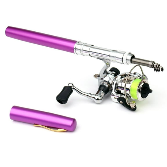 Spinning Rod,Pen Pole Kit Collapsible Rod Reel Combo Pole Kit Rod Dsfen Mewmewcat Kit 1m Purple Siuke Wenzi Purple 1m