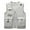 Grey, variant on Men's Casual Solid Vest Coat Stand Collar Multi-Pocket Sleeveless Zipper Jacket - Polyester Spandex, Versatile for Fishing & Travel