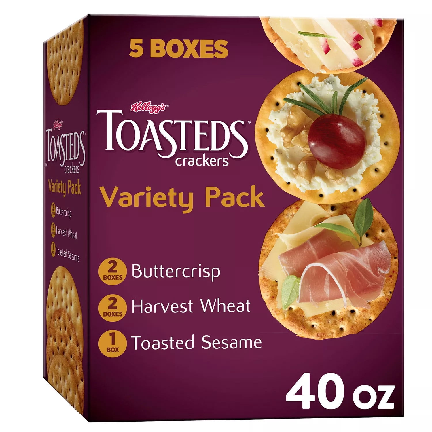 Kellogg's Toasteds Crackers Variety Pack (8 oz., 5 pk.)