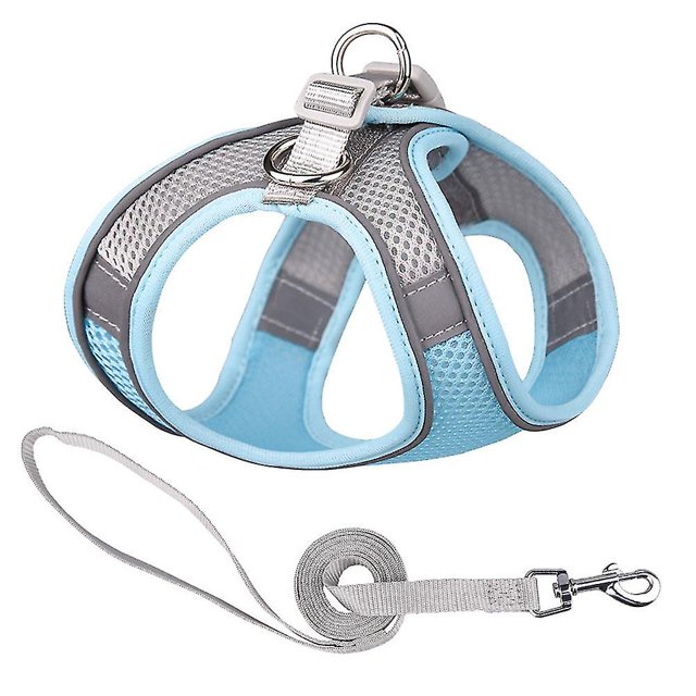 Soft Mesh Puppy Vest Harness Adjustable Pet Lead Chest Walking Leash For Dog Cat