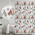 thumbnail image 4 of Cardinal Bird Shower Curtain, Waterproof Shower Curtains for Bathroom, Berry Holly Branches Winter Plants Washable Fabric Bathtub Curtain Set Bath Decor with 12 Hooks Long 72"x84", 4 of 6