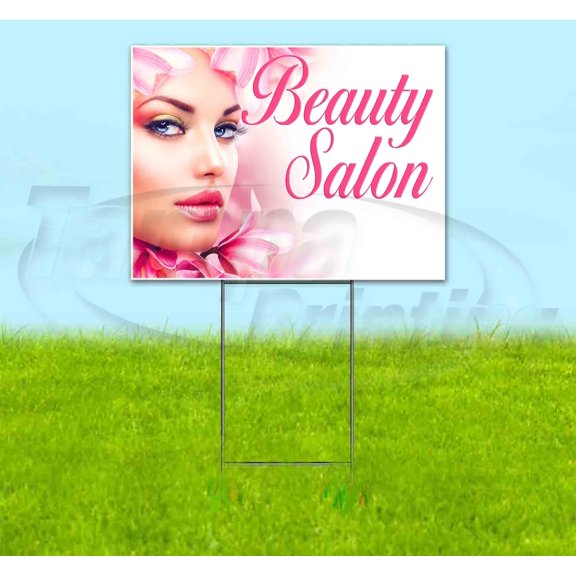 Beauty Salon (18" x 24") Yard Sign, Includes Metal Step Stake